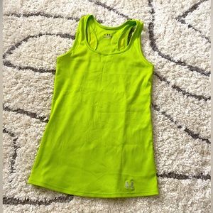 Lime Green Fitted Ribbed Under Armour Tank Never Worn